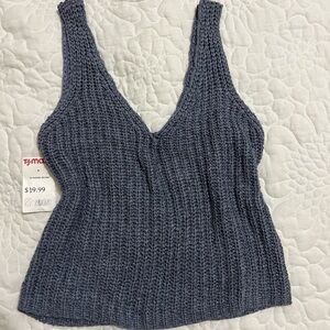 Blue Knit Tank Top